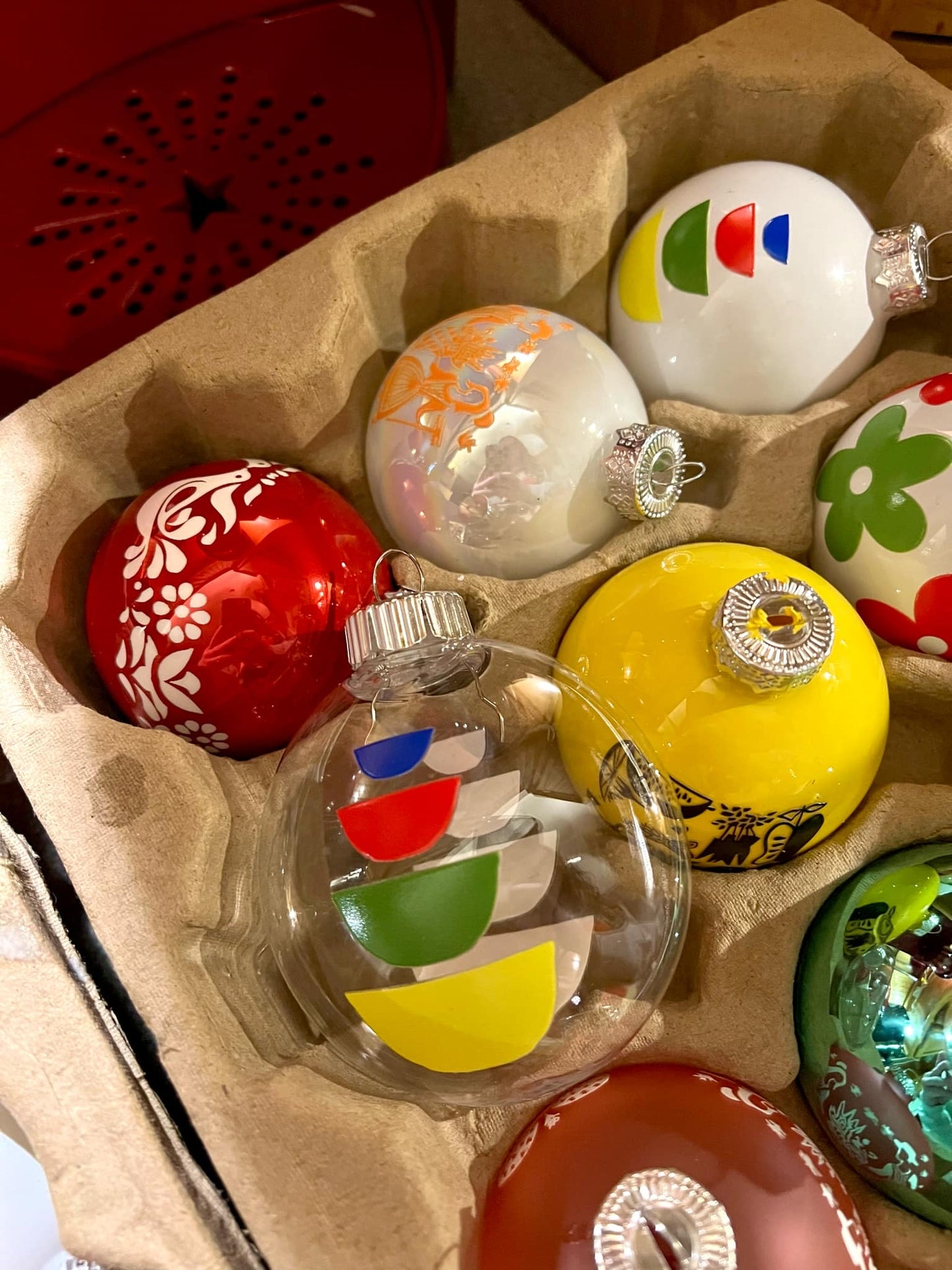 Pyrex Inspired Ornaments Set of 9