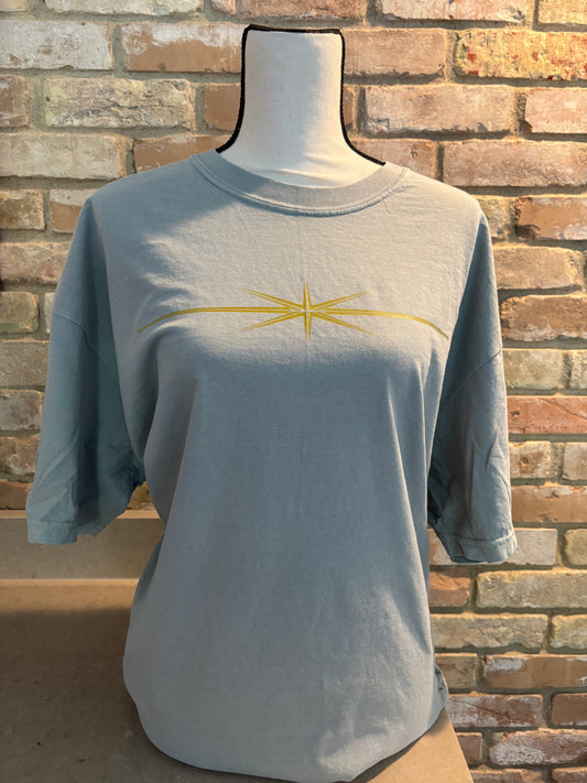 T-shirt Short Sleeve Starburst on Turquoise Heather