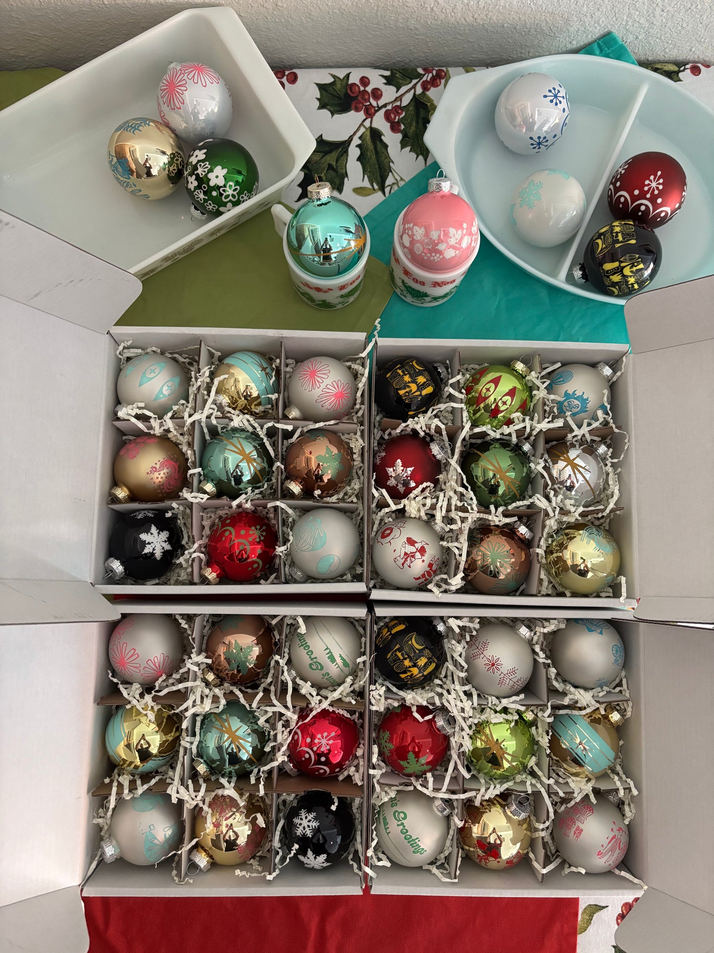 Pyrex Inspired Ornaments