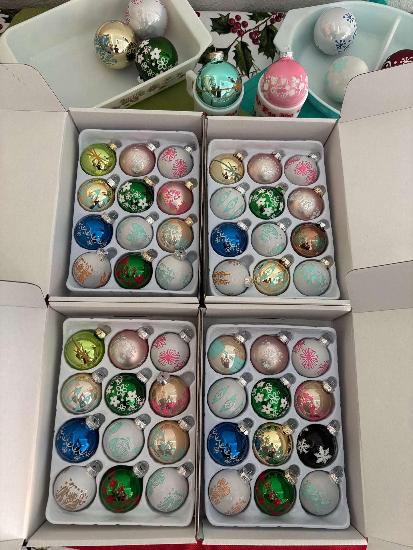 Pyrex Inspired Ornaments