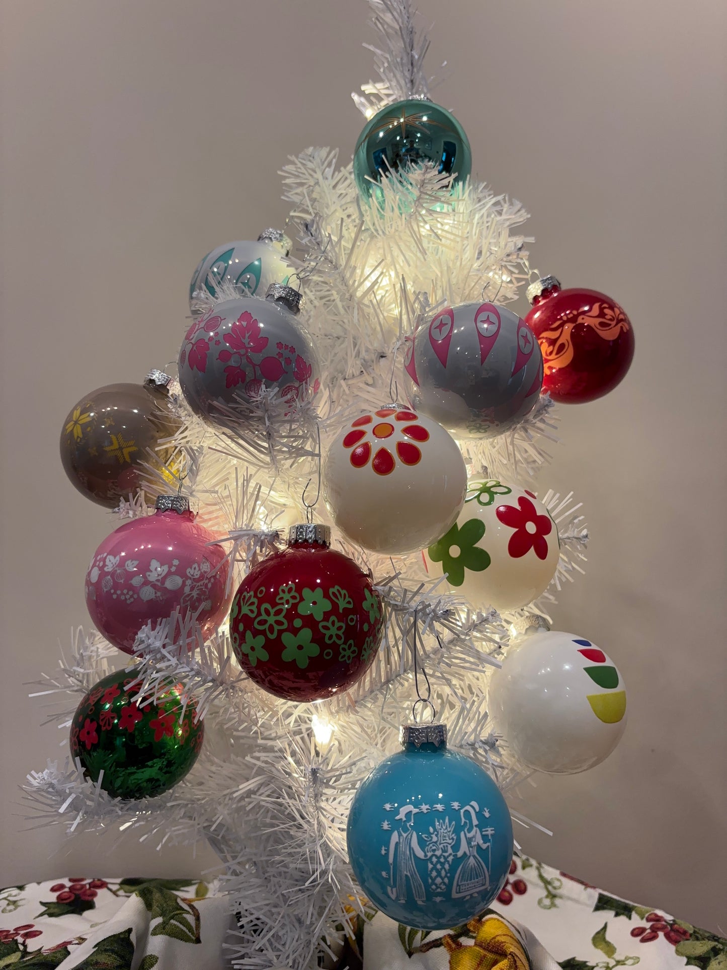 Pyrex Inspired Ornaments Set of 9